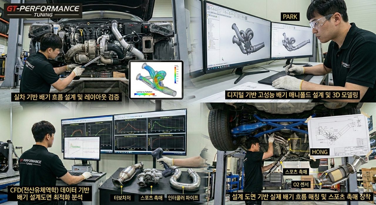 "배기 시스템 커스텀 설계 및 환경·안전 법규 총괄"